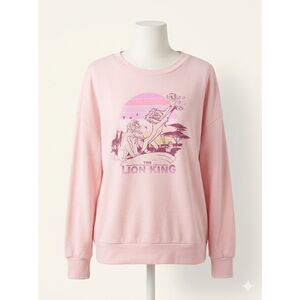 Disney The Lion King Pink Lightweight Sweatshirt Medium Long Sleeve EUC